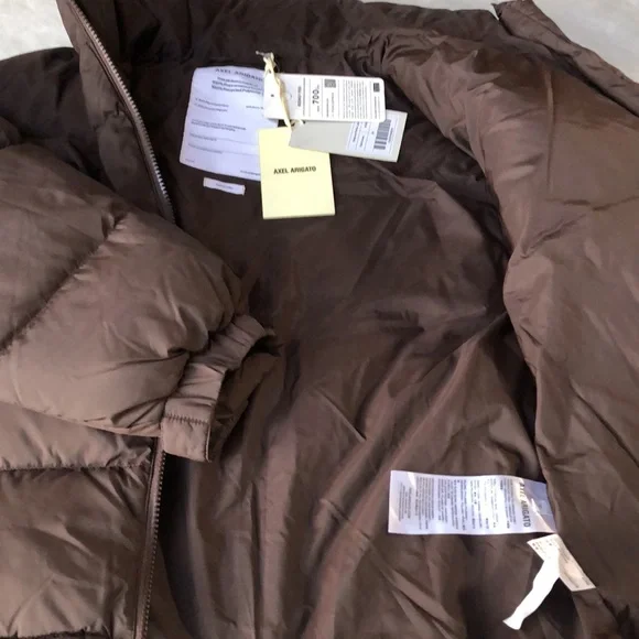 New Axel Arigato Woman’s Observer Brown PreprocessedDown Puffer Jacket Size XS